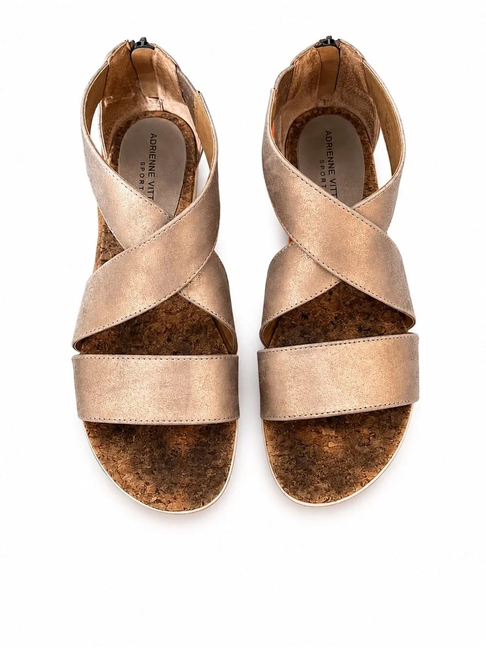 Adrienne Vittadini Sport Claud Rose Gold Wedge Sandals 9.5
